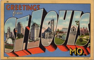 Greetings from St. Louis MO Postcard PC272