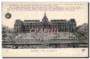 Old Postcard Rennes Palais du Commerce