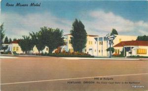 Colorpicture Linen Rose Manor Motel roadside postcard 2806