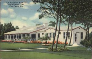 Fort Pierce FL Indian Hills Golf Country Club Linen Postcard