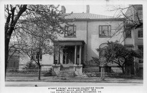 Richmond VA Wickham-Valentine House Robert Mills Museum, Real Photo Postcard