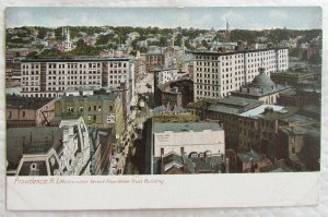 WESTMINSTER STREET FROM UNION TRUST BUILDING PROVIDENCE R.I. ANTIQUE POSTCARD