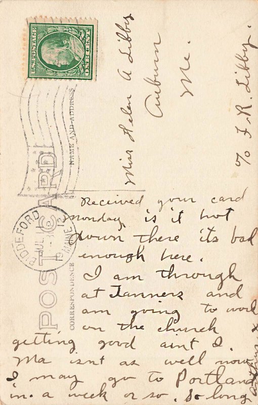 Fortunes Rock ME Rocky Coastline Houses, Real Photo Postcard United