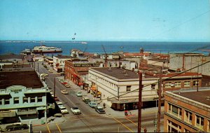 Washington Port Angeles Birds Eye View Showing Business District Waterfront a...