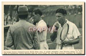 Old Postcard The Tennis Davis Cup Roland Garros Jean Borotra eats sugar Rene ...