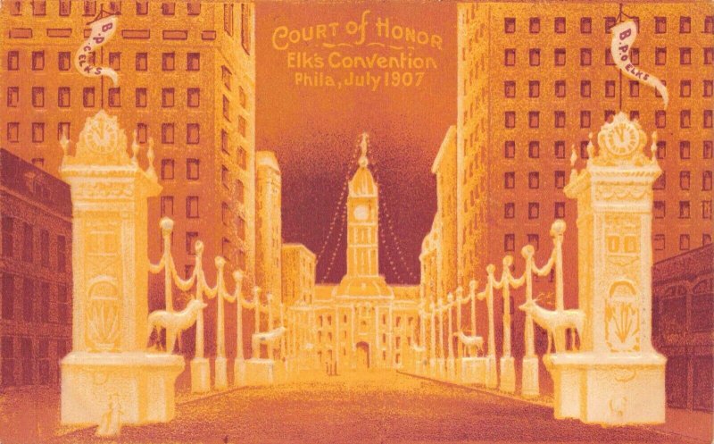 Two Postcards Court of Honor Elk's Convention Philadelphia, Pennsylvania~130987