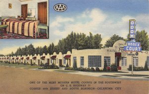 Odom Annex Courts Motel Oklahoma City OK linen postcard