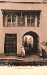 Vintage Postcard 1910s  Facade d'une Maison arabe Arab House Africa