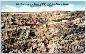 Postcard - Panorama of Section of Hell's Half Acre - Wyoming