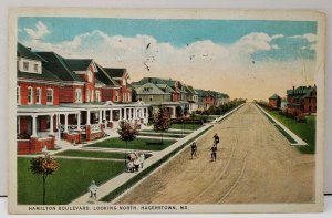 Hagerstown Md Hamilton Boulevard Looking North to Fredericktown OH Postcard E1