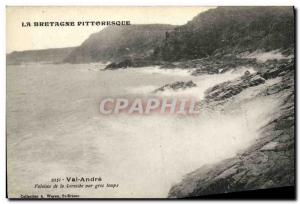 Postcard Old Val Andre Cliffs of the cornice in bad weather