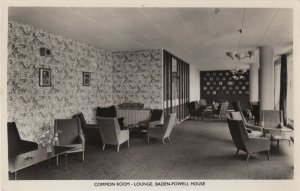 Boy Scouts Common Room at Baden Powell House London Old Real Photo Postcard