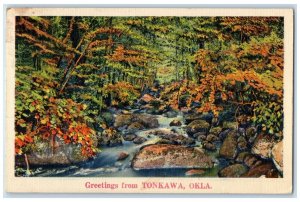 1942 Greetings From Tonkawa Oklahoma OK Posted Plants Trees And Flowers Postcard