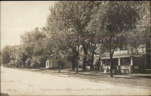 Mendota IL Washington St. c1910 Real Photo Postcard