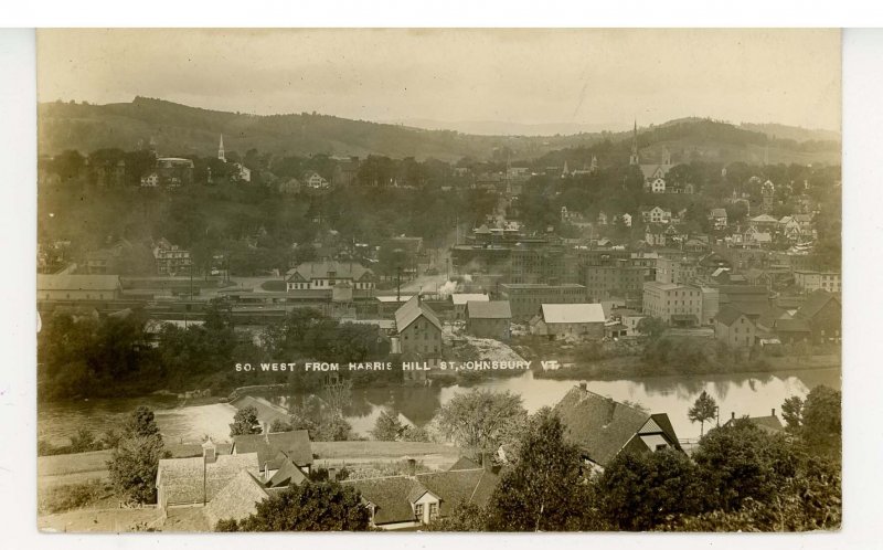 VT - St. Johnsbury. View Southwest from Harris Hill ca 1911  RPPC