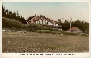 Parrsboro Nova Scotia NS Ottawa House by the Sea Tinted Real Photo Vintage PC
