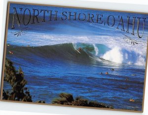 Postcard Surfers in Sunset Beach North Shore O'ahu Hawaii USA