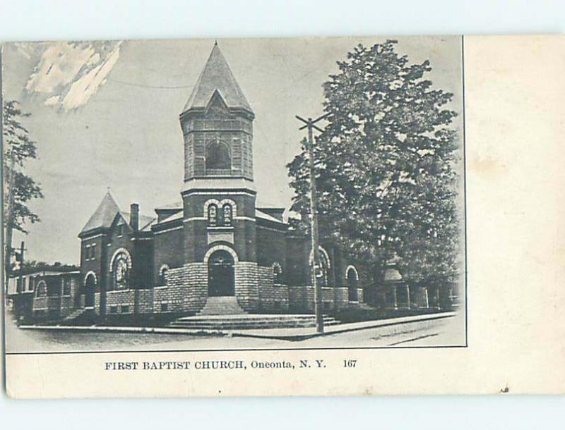 Pre-1907 CHURCH Oneonta New York NY A2415