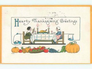 Divided-Back THANKSGIVING SCENE Great Postcard AA0470