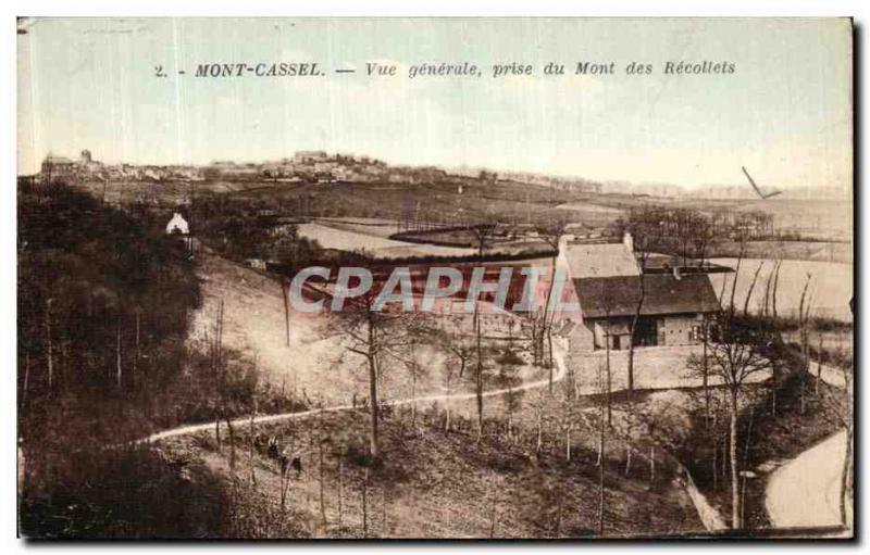 Old Postcard Mont Cassel Peri Vue Generale du Mont des Recollets