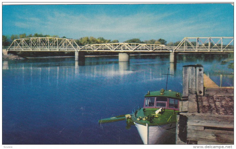 Bridge , Jemseg River , New Brunswick ,  Canada , 50-60s