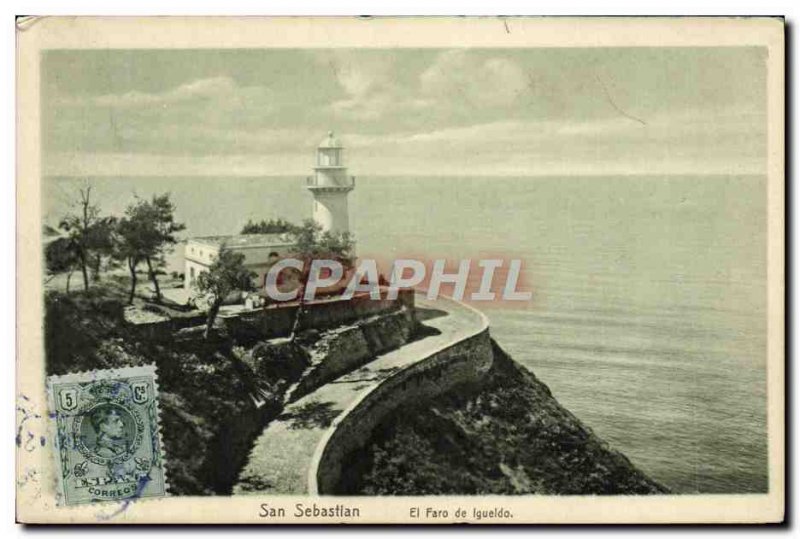 Old Postcard San Sebastain El Faro De Igueldo