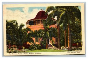 Vintage 1951 Postcard The Nassau Public Library Shirley Street Nassau Bahamas