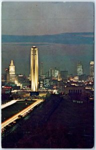 Night Scene, looking North from Penn Valley Park - Kansas City, Missouri