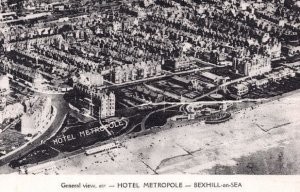 Hotel Metropole Bexhill On Sea Sussex Antique Aerial Postcard Please Read