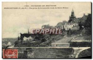 Old Postcard View Moncontour Taking New Route Saint Brieuc
