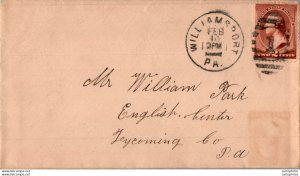 US Cover 2c Williamsport Pa 1887