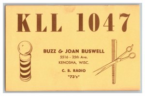 Postcard QSL Radio Card From Kenosha Wisc. Wisconsin KLL 1047 