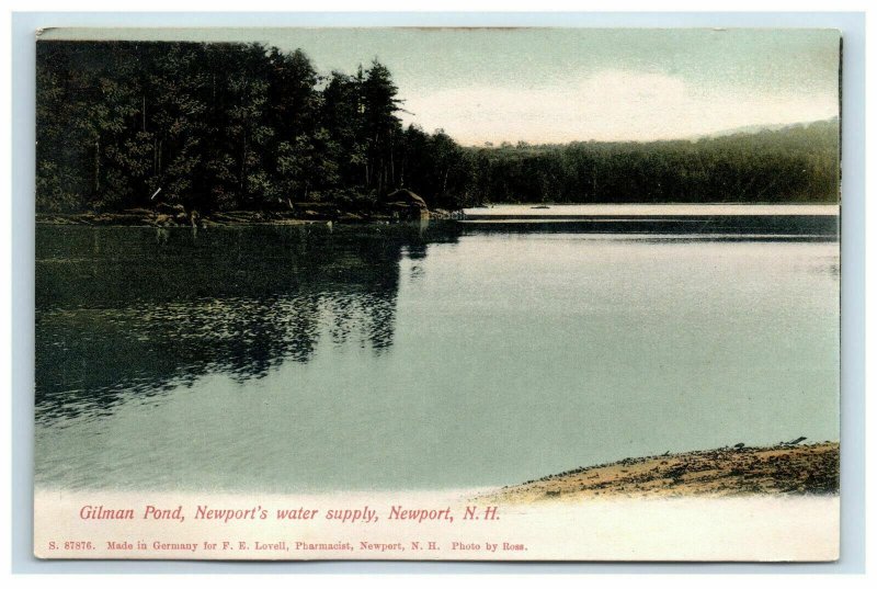 c. 1905 Gilman Pond Newport NH Water Supply Postcard Undivided