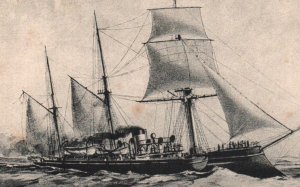 Imperial Russian Navy Battleship Korietz Gunboat Antique Postcard