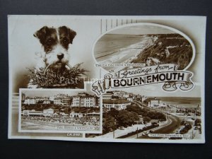 Hampshire BOURNEMOUTH 4 Image Multiview c1950's RP Postcard by Thunder & Clay