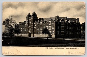 Allentown Pennsylvania~Berkes Hall~Muhlenberg College~B&W~Vintage Postcard