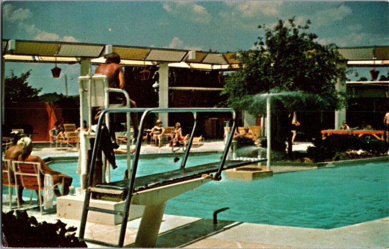 Swimming Pool, Diving Board Arrowhead Lodge Canadian OK Vintage Postcard J76