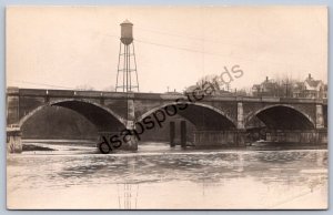 K49/ Grand Ledge Michigan RPPC Postcard c1910 Cement Arch Bridge River 207
