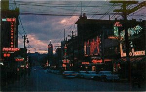 Vancouver BC Canada Chinatown Night Automobiles Colorpicture Postcard 21-5255