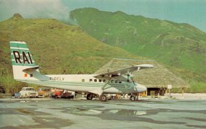 Moorea, French Polynesia   AIRPORT  & DHC-6 Twin Otter Airplane~RAI    Postcard