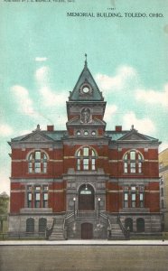 Vintage Postcard 1909 Memorial Building Historic Landmark Toledo Ohio J. G. Bout