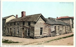 c1920 MONTEREY CALIFORNIA FIRST HOUSE BUILT OF LUMBER IN CA POSTCARD 42-113