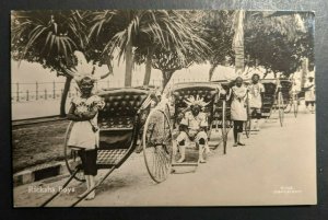 Mint Vintage Ricksha Boys Natives with Head Dress Real Photo Postcard RPPC