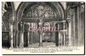 Old Postcard Vezelay Madeleine Church Central Portal Narthax