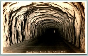 RPPC Mount Carmel Tunnel Zion National Park Utah UT Union Pacific Postcard G13