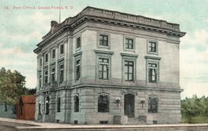 Vintage Postcard 1910's View of Post Office Grand Forks North Dakota ND