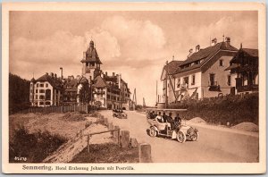 Semmering Hotel Erzherzog Johann Mit Potsvilla Austria Roadway Antique Postcard