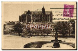 Old Postcard Metz Lateral Facade of the cathedral