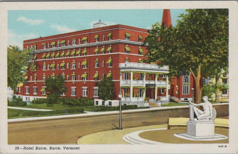 Postcard Hotel Barre Barre Vermont VT