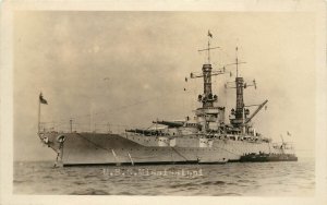 RPPC Photo Postcard USS Mississippi Battleship BB23